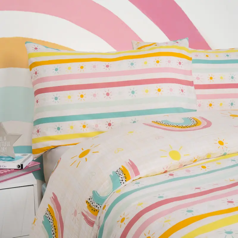Dreamscene Rainbow Duvet Cover with Pillowcase Bedding Set, Multi 4