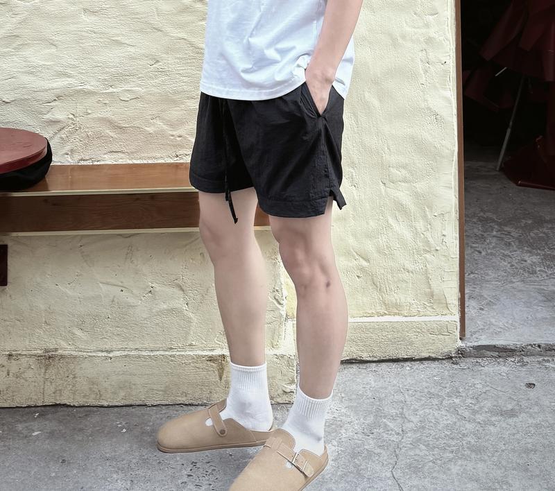 Menshop/ Quần Short Dù 2 lớp From Trên Đầu Gối (form uinsex) / Đen-Trắng Menswear
