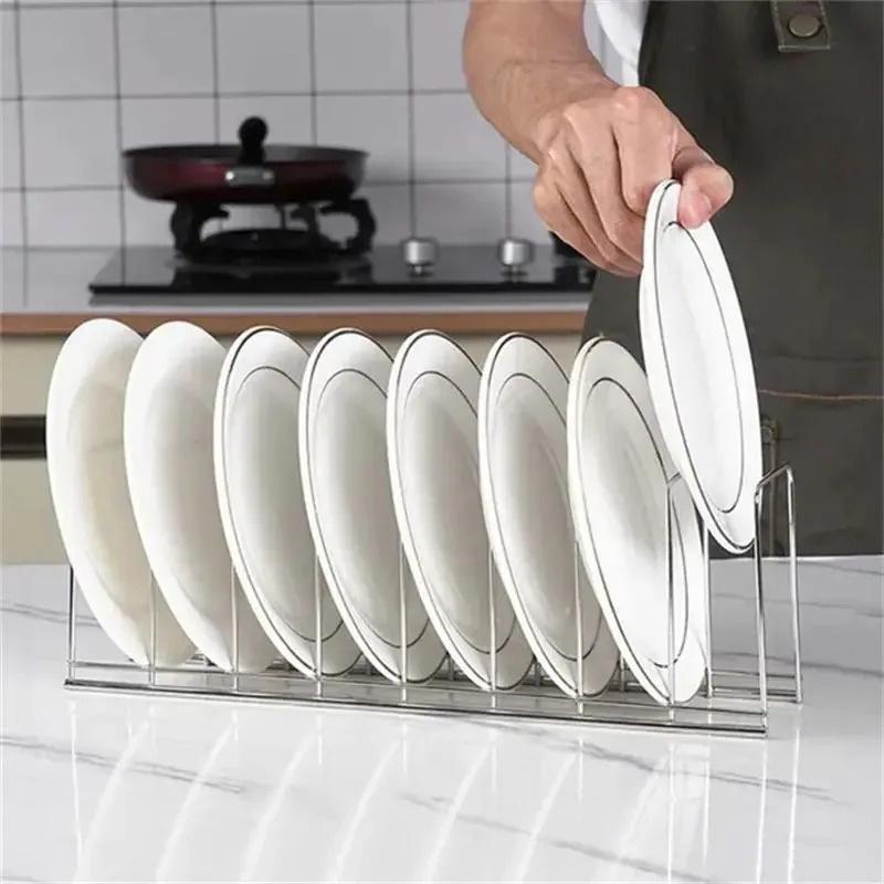 Product Introduction of 1PCS Stainless Steel Dish Rack Kitchen Dish Pan Plate Draining Rack Organiser 7