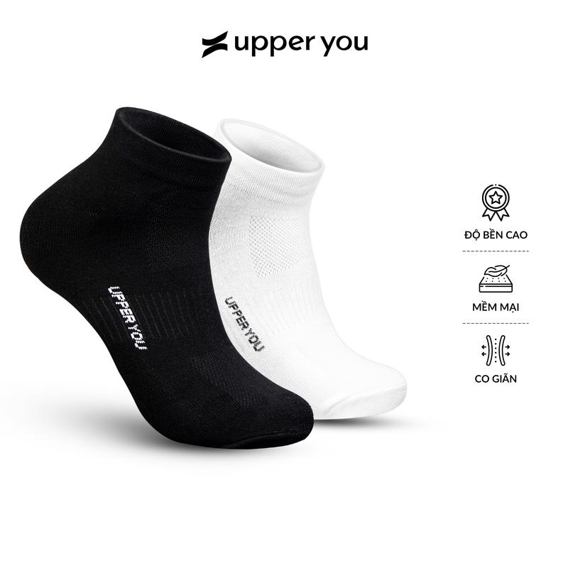 [Combo 5 đôi] Tất Vớ Bamboo Sợi Tre Cổ Ngắn UPPER YOU Unisex Cao Cấp Khử Mùi Hôi Chân Thấm Hút Dày Dặn 2 Màu Đen Trắng Tất Nam