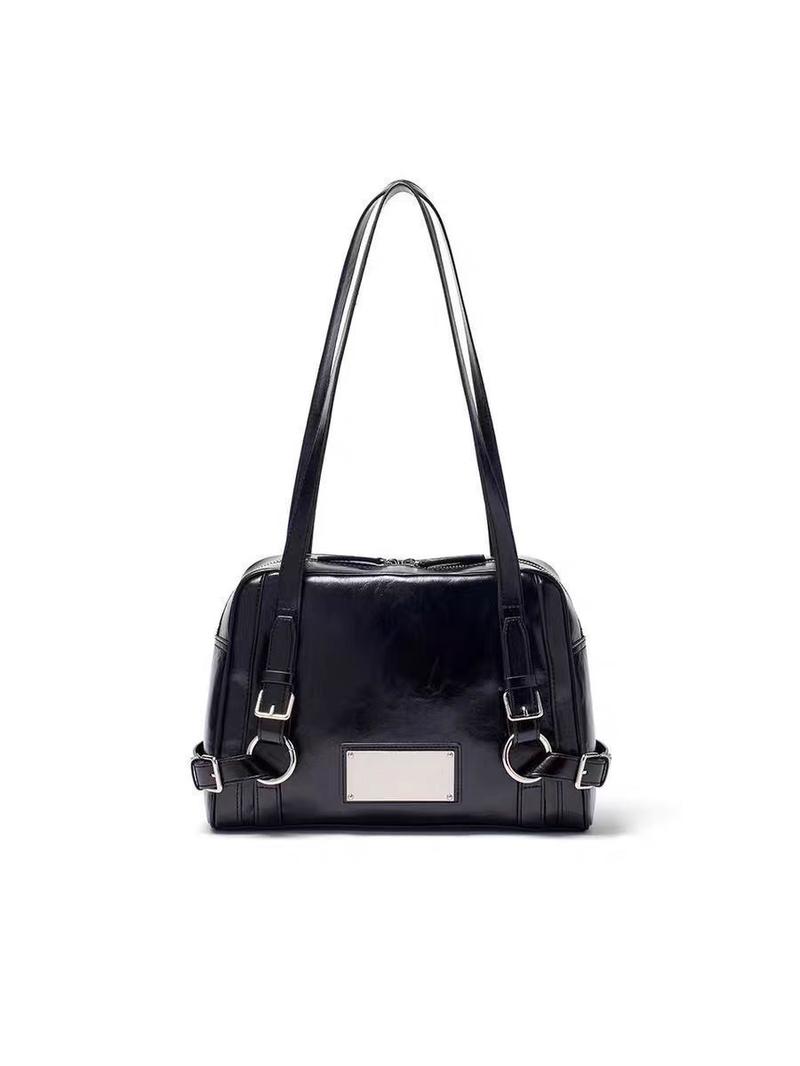 Product Introduction of 2025 South Korea New Shoulder Motorcycle Bag Special-Interest Design Bowling Bag Commuter Large Capacity Totes Vintage Handbag 9