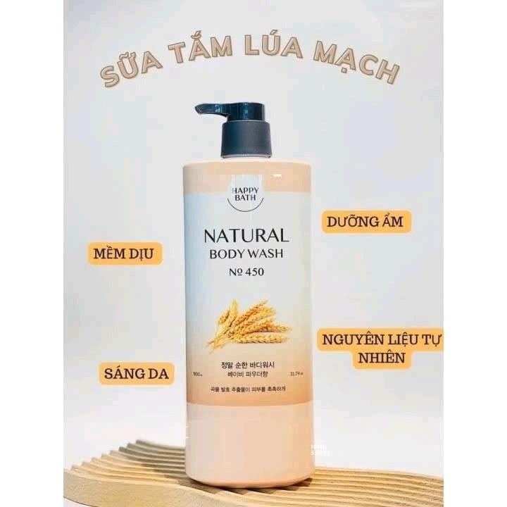  Sữa Tắm Happy Bath Natural Body Wash 900g Chiết Suất Gạo 