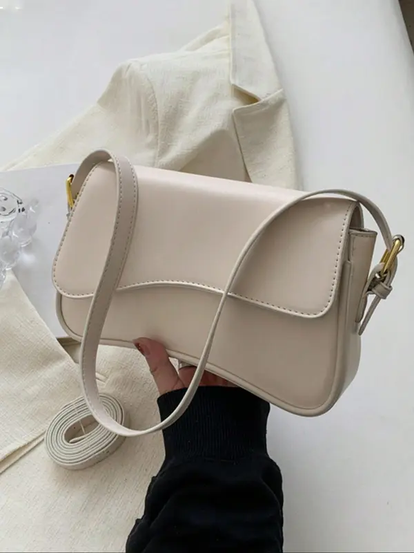 Women's Elegant Minimalist Shoulder Bag, Leather Satchel, Trendy Purses Crossbody Bags, Vintage Flap Underarm Bag, Gifts for Girlfriend, Chic All-match Shoulder Bag for Daily & Work Use, Sling Purse, Everyday Bags, Crossbody Bags, Ladies Purse 2