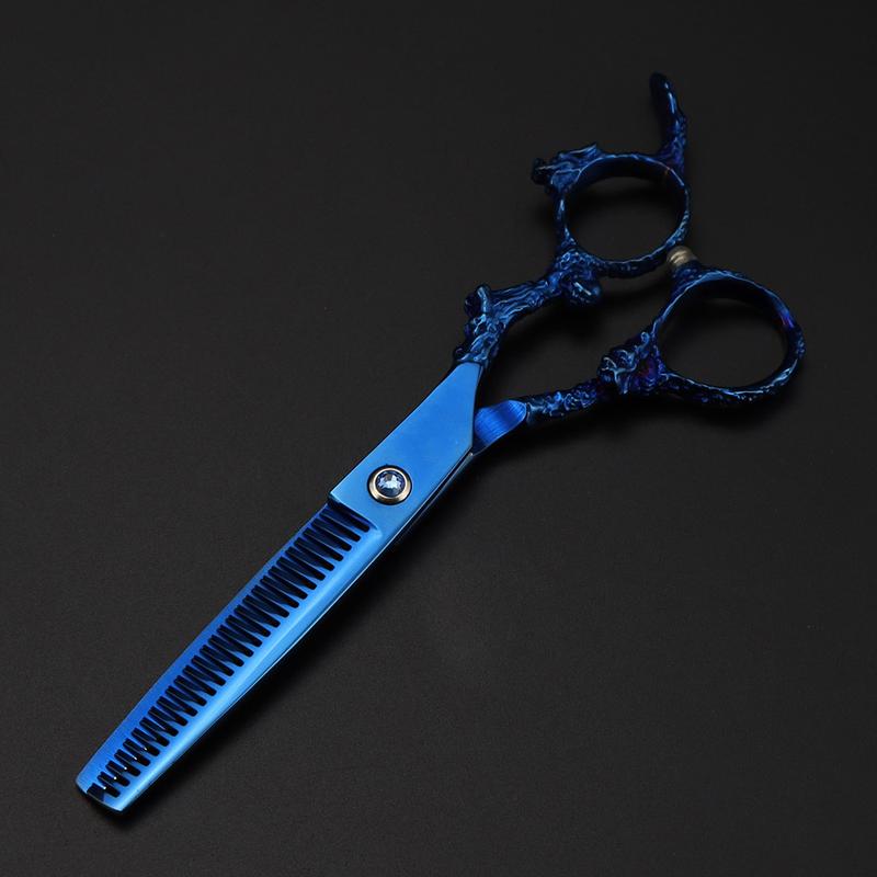 Product Introduction of Professional JP 440c 6 '' Blue scissor Dragon hair scissors haircut thinning barber makas cutting shears hairdresser scissors Haircare Heatless Steel 3