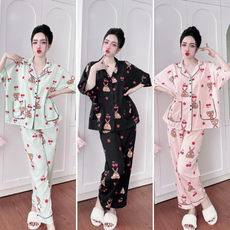 Đồ Bộ Ngủ Nữ Dài TNQD Cánh Dơi Lụa Nhật Bigsize 50-100kg Áo Voi Women