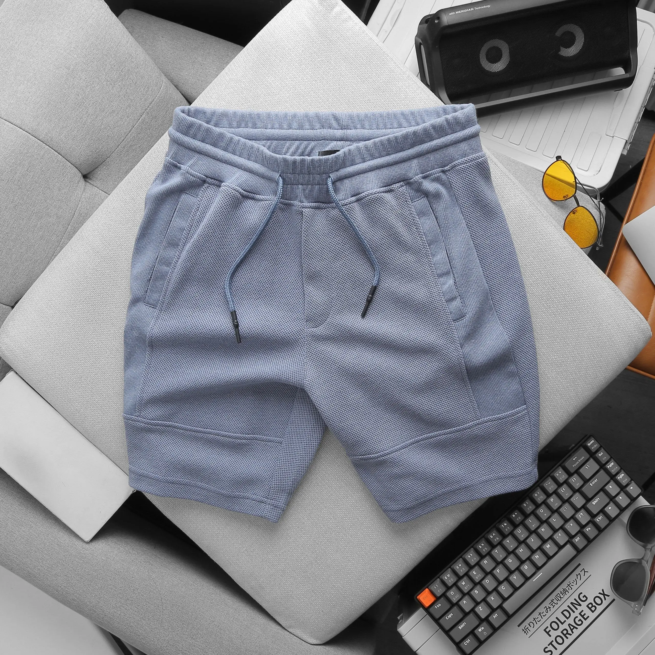 Quần short thun New Basic - Vải thun vải pique với mắt dệt hình thoi tạo hiệu ứng bắt mắt, thoáng mát, bền chắc, không