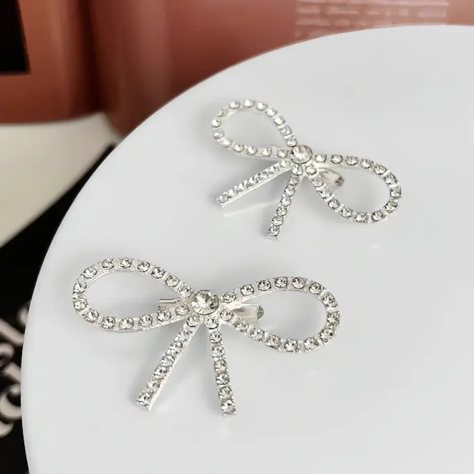 Ghim cài áo giày đính đá hình nơ sang trọng trang trí Kẹp cài váy áo đầm phụ kiện thời trang nữ lung linh T437G MONOKA