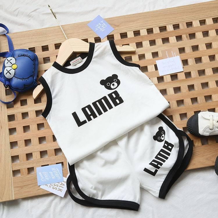 Bộ sát nách cho bé , Bộ ba lỗ cho bé trai và bé gái in hình Gấu cho bé 6-23kg 1