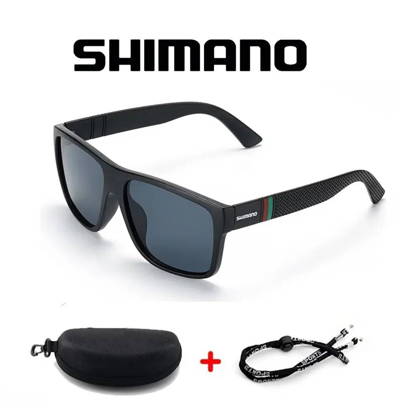 Cermin Mata Hitam Terpolarisasi, Shimano, Asal, Untuk Lelaki, Warna Memandu, Sesuai untuk Berbasikal, Berkhemah, Mendaki dan Memancing, Cermin Mata Matahari Klasik, Perlindungan UV400, Warna Mata untuk Berbasikal, Cermin Mata Hitam untuk Lelaki