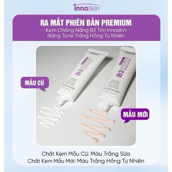 [Mẫu mới] Kem Chống Nắng B3 Innoskin Skincare SPF 50+ Nâng Tone đẹp , Kiềm Dầu, Kháng Nước size 50ML 5