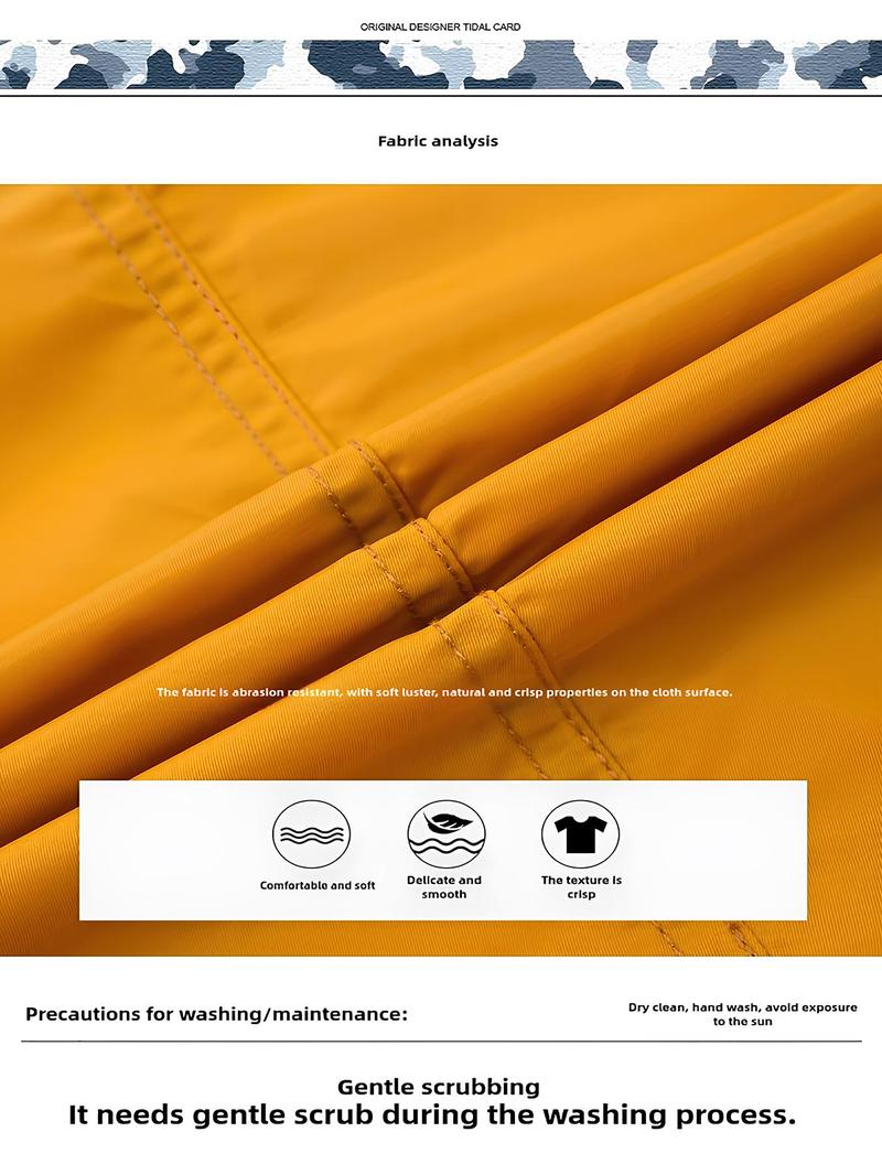 Product Introduction of Men's Letter Patched Pocket Zipper Bomber Jacket, Loose Casual Long Sleeve Button Pocket Collared Outerwear for Fall & Winter, Men's Sportswear for Outdoor Activities 5