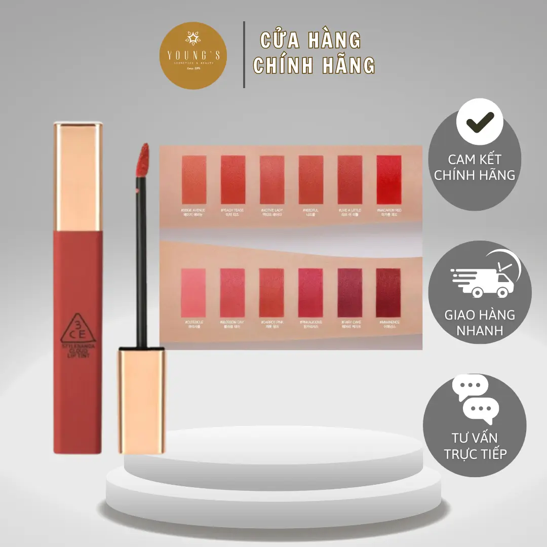 Son Kem Lì 3CE Stylenanda Cloud Lip Tint Nhiều Màu