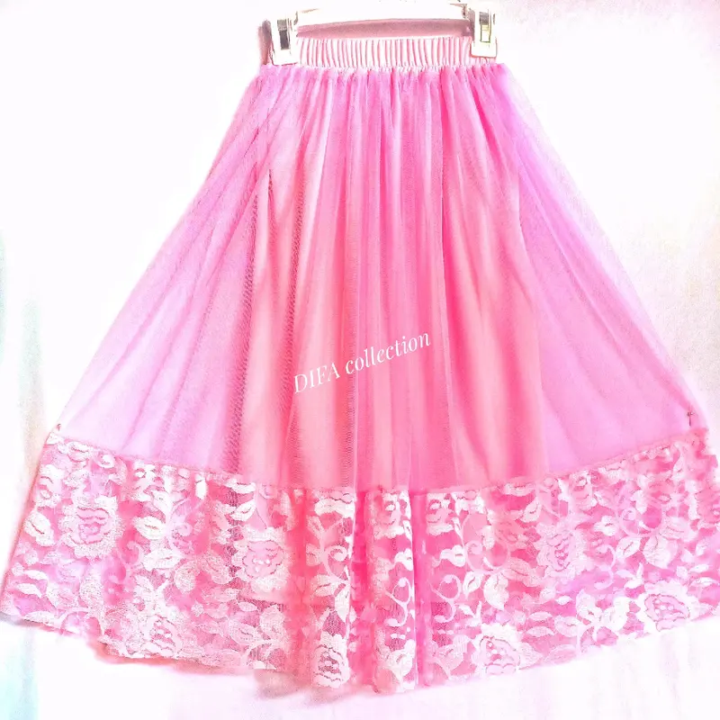 Rok renda terbaru anak TK SD umur usia 6 7 8 tahun tutu tille tulle Panjang 65 cm 4