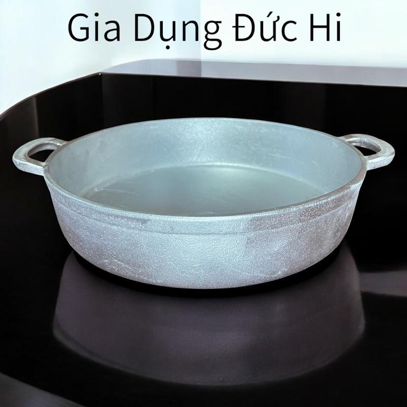 Chảo Gang Đáy Bằng Đúc Nguyên Khối - Size 26.5cm 27.5cm 29.5cm 32.5cm Tặng Kèm Sạng - chảo gang Chảo Chống Dính
