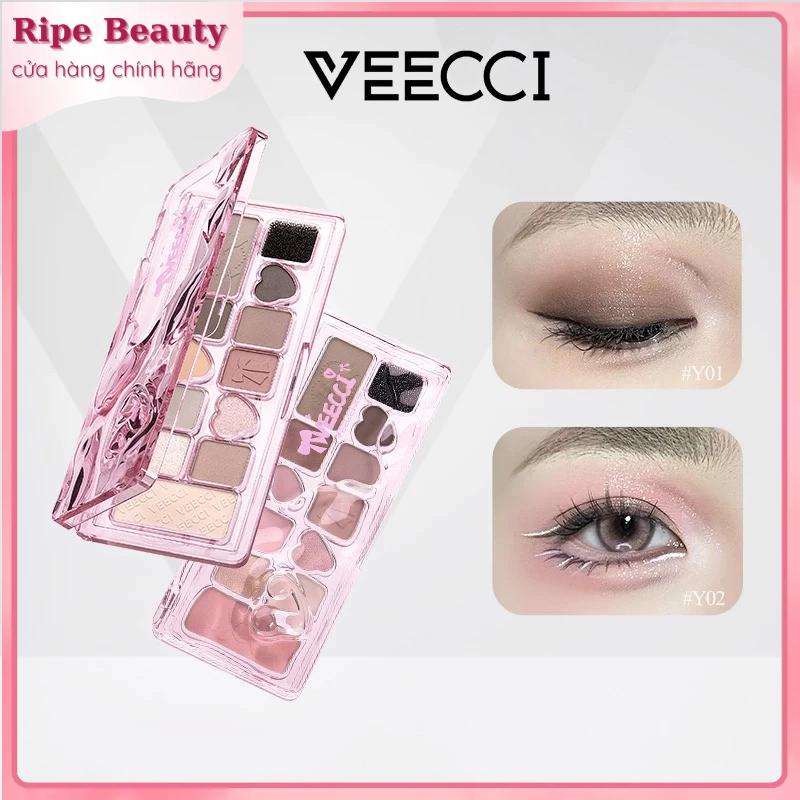 Bảng Phấn Mắt VEECCI 11 Ô Ballet Nơ Lụa Hồng Đen Có Kèm Mút Vệ Sinh Cọ Tiện Lợi Đa Năng