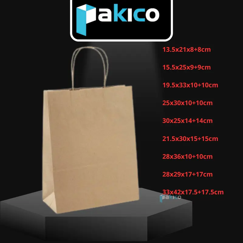 Túi Giấy Đựng Quà Tặng Mini/ Size To - Túi Giấy Kraft Đựng Quần Áo/Thực Phẩm  - Túi Giấy Xi Măng PAKICO 5