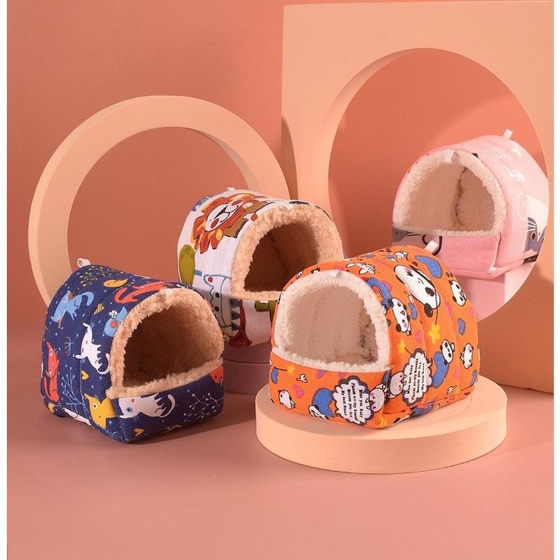 Hamster cotton nest small pet thick winter house semi-enclosed warming bed golden silk bear sleeping bag guinea pig nest 2