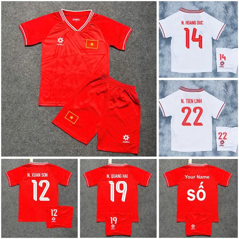 Bộ Quần Áo Bóng Đá Trẻ Em Đội Tuyển Việt Nam 2024/2025- Vải Polyester Thái Cao Cấp 0