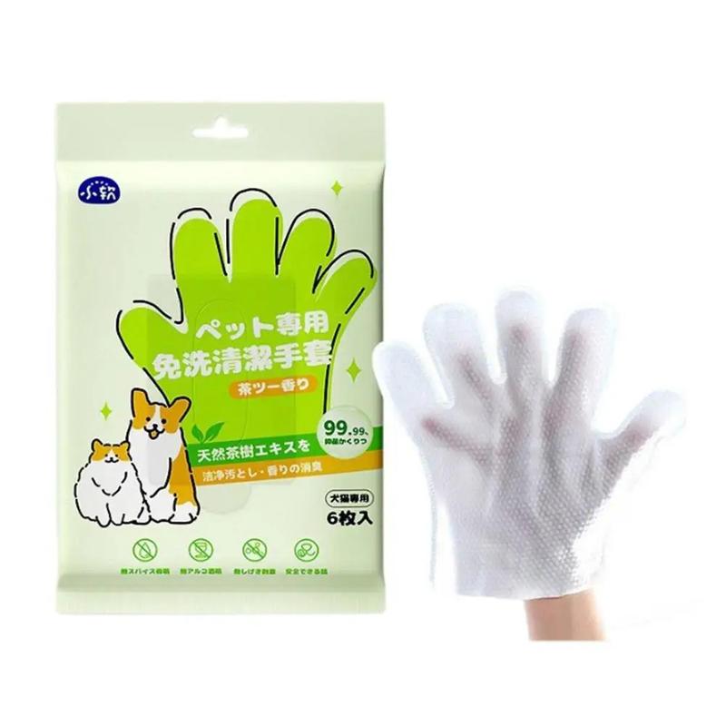 Product Introduction of NEW High-end 1 Bag/6PCS Pet Wash Free Cleaning Gloves Pet Disposable Cleaning Gloves Stain Remover Dry Cleaning Wet Wipes For CAT DOG 14