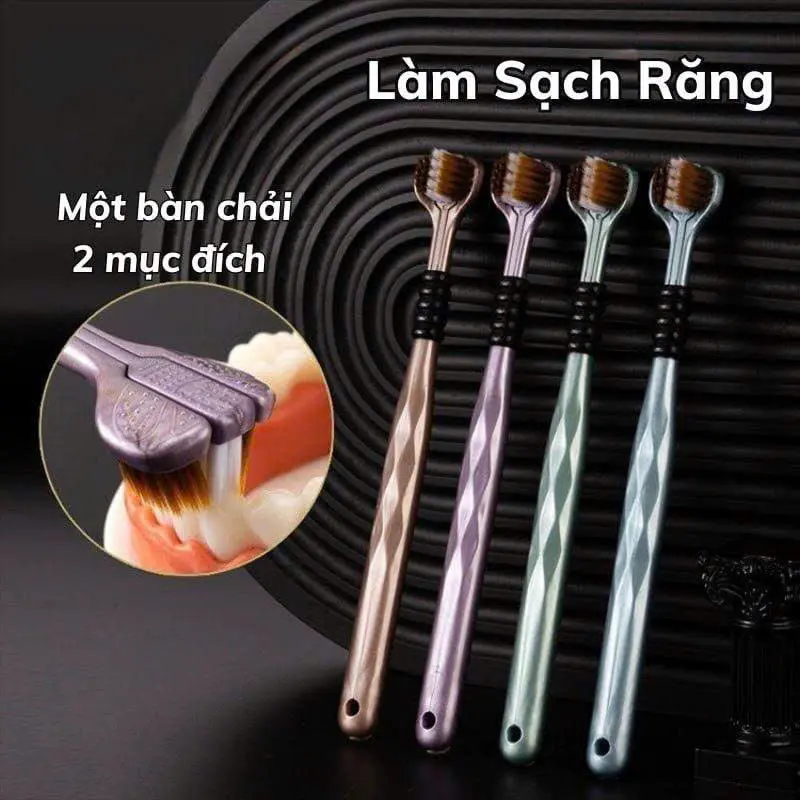 2 Hộp Bàn Chải Đánh Răng 3 Chiều Chải 3 Mặt, Hộp 4 Chiếc Lông Mềm Đánh Bay Mọi Mảng Bám xịt thơm miệng 2
