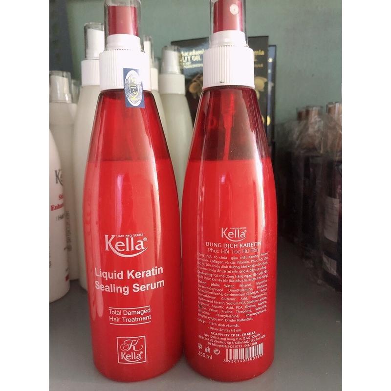 Xịt dưỡng tóc Kella Keratin phục hồi tóc hư tổn 250ML-HÀNG CHUẨN SALON