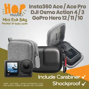 Mini Case for Universal Action Cam like Gopro 13/12/11/10/9/8/7 DJI Osmo Action 3/4/5 Pro Insta360 Ace Brica Dll (Tas Bag Sport Camera)