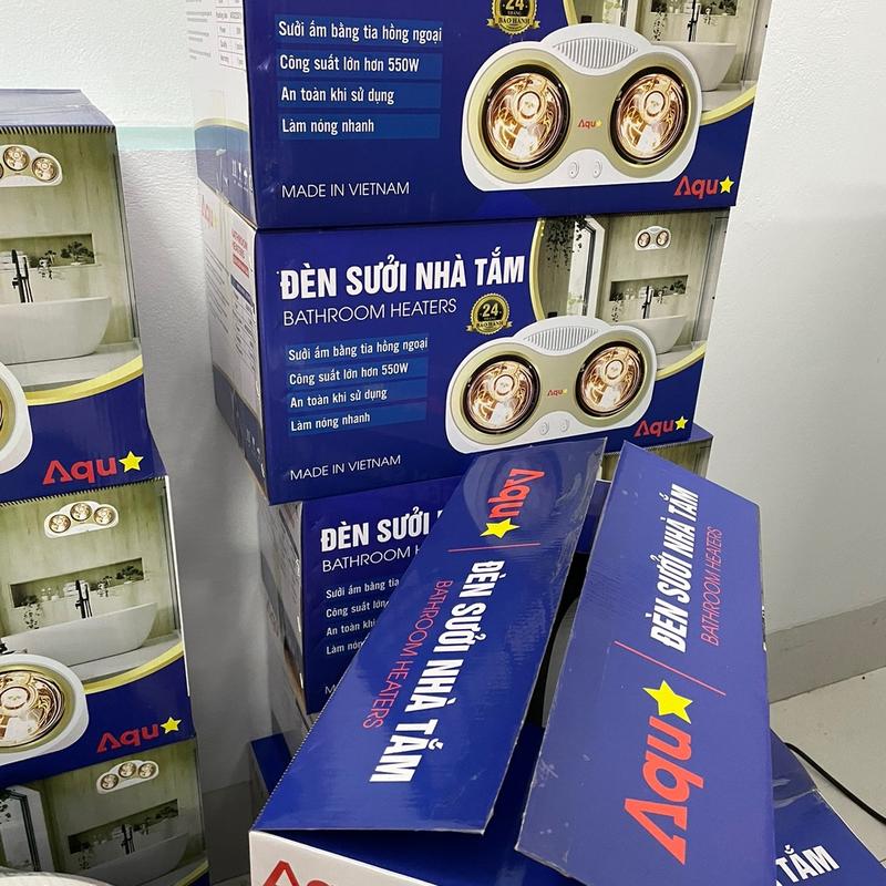 Đèn sưởi nhà tắm Hãng Aqua siêu ấm 2 bóng và 3 bóng 550w-825w - Bảo hành sản phẩm từ nhà sản xuất - Máy Sưởi, Sưởi Ấm 4