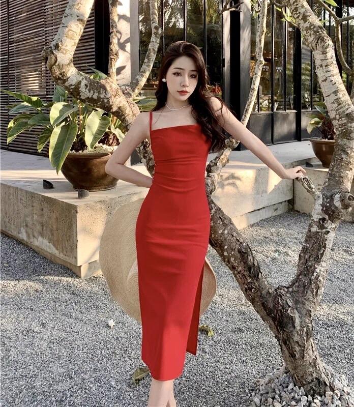 Product Introduction of [Hàng Trend] Đầm Váy 2 dây body xẻ tà sang chảnh(VÁY KHÔNG KHÓA SAU, KO TĂNG ĐƠ ĐIỀU CHỈNH DÂY, XẺ SƯỜN) 2