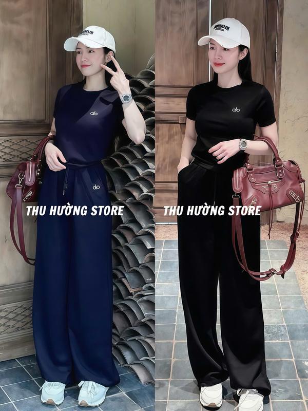 Bộ Áo Cộc Tay Alo Quần Dáng Suông Có Dây Rút 0
