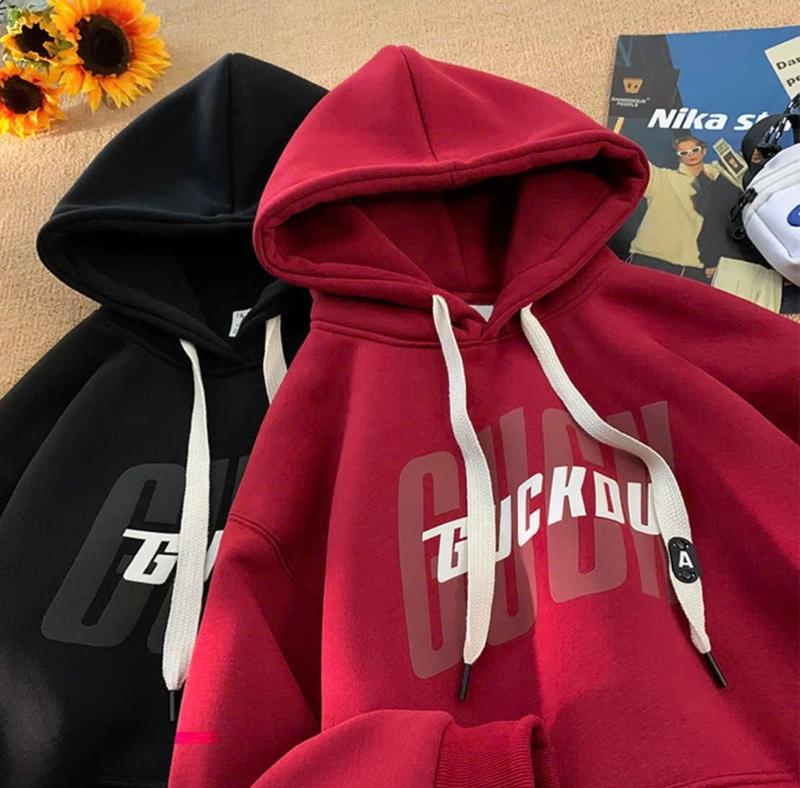 Áo hoodie in chữ GUCKDU chất nỉ bông cao cấp form rộng unisex mặc cực đẹp, mặc áo đôi hoodie
