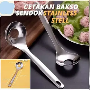 Alat sendok pembuat bakso / bakwan stainless steel cetakan Bulat Ikan