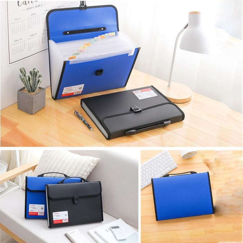 Tệp Mở Rộng, Kích Thước A4, Tài Liệu Accordion, Chất Liệu PP, Dung Lượng Lớn, Giá Đỡ Túi Đàn Organ, 13 Túi, Lưu Trữ Tài Liệu Giấy, Mới 1