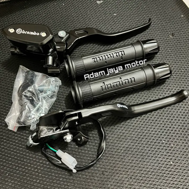Paket Set Master Rem Tipe Oval + Handgrip Sisik + Jalu stang CNC UNIVERSAL