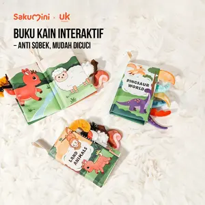 Sakumini Soft Busy Book Cloth Buku Kain Bantal Bayi Karakter Mainan Edukasi Anak Animal’s Tails Educational Toys Aktivitas Belajar Bermain Latihan Sensorik
