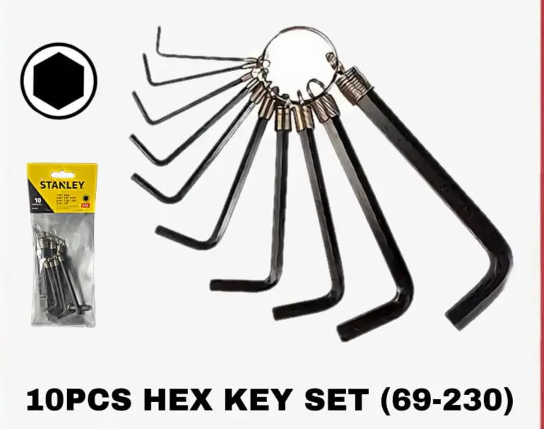 10PCS Hexagonal Allen Key Wrench Set (69-230)