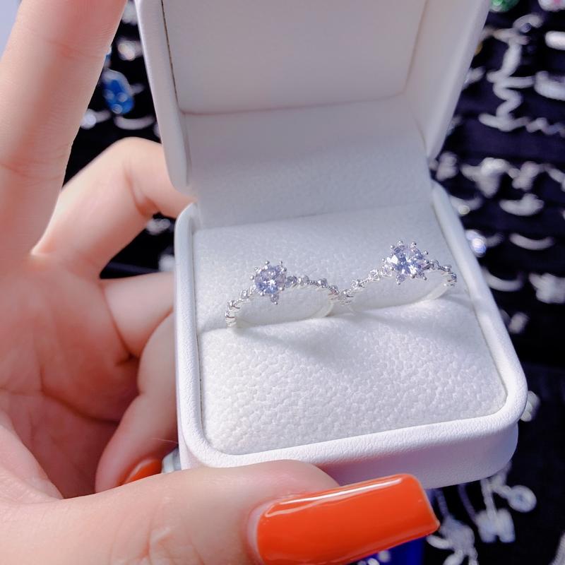 Nhẫn hoa đá nhỏ siêu hot bạc ta đủ sz cho nữ _Bạc đẹp Hải hạnh HHJ