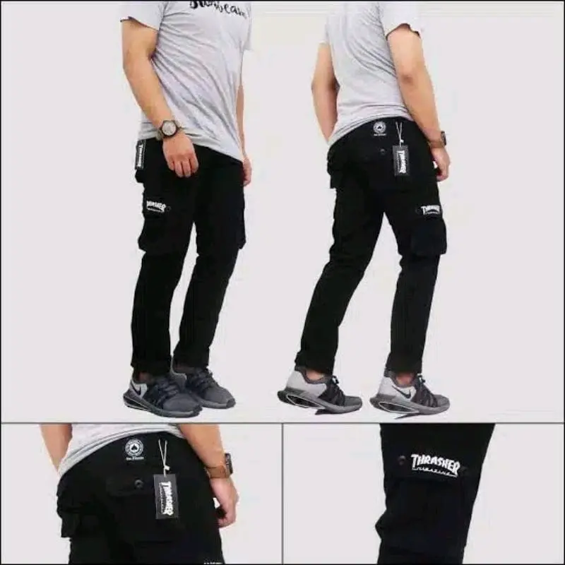 Celana Panjang Cargo Pria Katun Combed Slim Fit Dewasa - Celana Panjang Cargo strech Premium 3