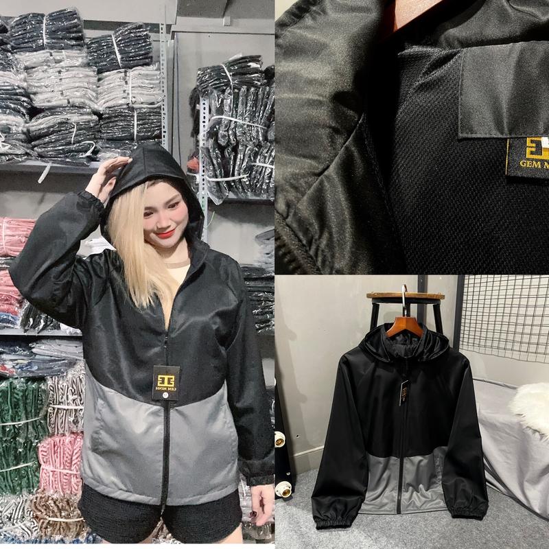 Áo khoác dù nam nữ lót thun cotton big size 45-95kg nón áo tháo rời được Jacket