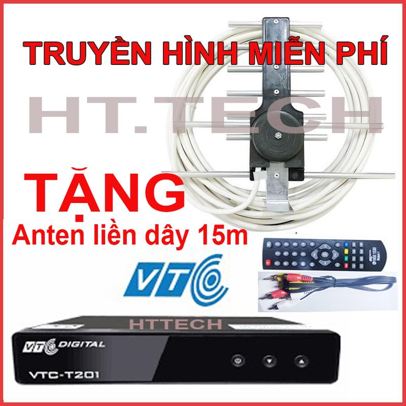 Bộ đầu thu truyền hình số mặt đất vtc T201 tặng anten liền dây 15 m