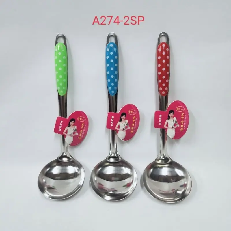 CENTONG / IRUS / SENDOK SOP STAINLESS STEEL TEBAL MOTIF POLKADOT