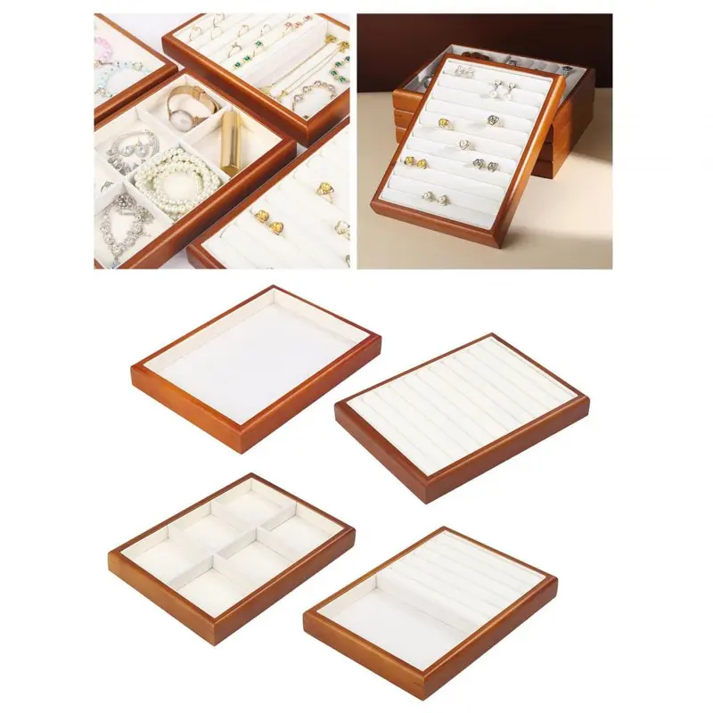 Hộp đựng đồ trang sức, chất liệu gỗ, cho đồng Đồng Hồ và trưng bày đồ trang sức, thích hợp làm quà tặng cho phụ nữ, có giá đỡ Nhẫn, đinh tán và bông tai, khay Sắp Xếp bông tai cửa hàng 2