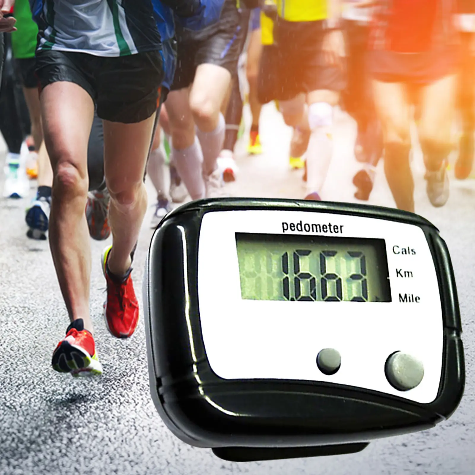 Pedometer, Bxangleu, Pelbagai fungsi, Penjimatan Bateri, ABS, Kaunter Berjalan Mudah Alih, untuk Berjalan