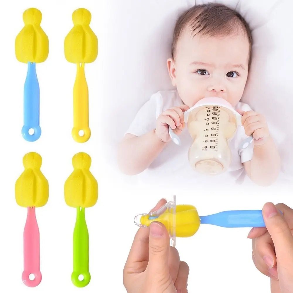 Washing Tool 360 Degree Baby Bottle Brush Handheld Portable Nipple Pacifier Brush Soft Multifunctional Sponge Brushes