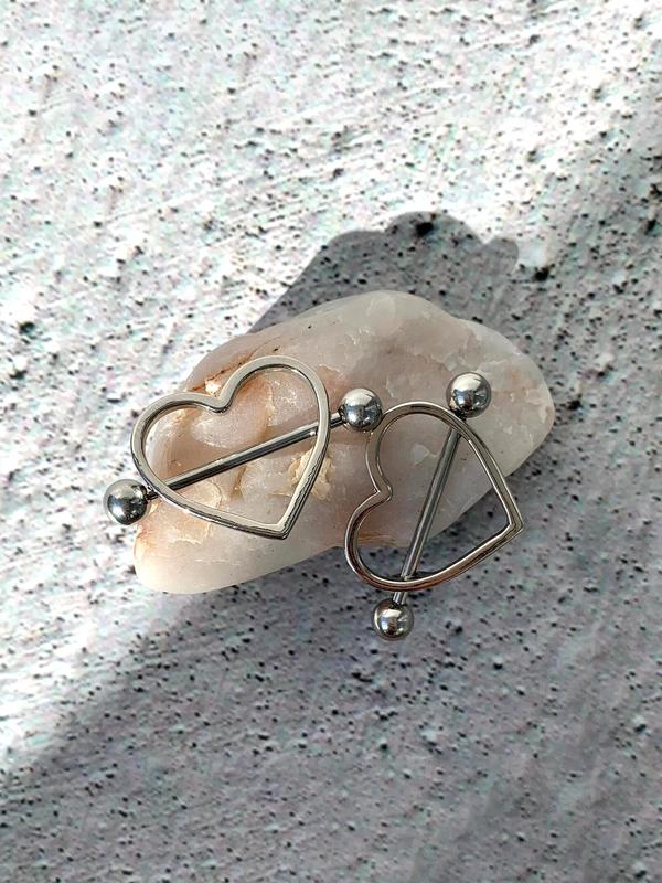 Summer Fashion Heart Shaped Nipple Ring, Nipple Piercing for Women, Trendy All-match & Exquisite Pierced Nails for Party, Daily Clothing Decor, Valentine's Day, Gift 3