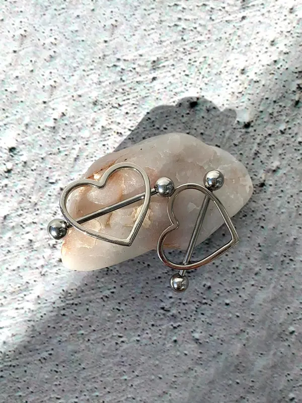 Summer Fashion Heart Shaped Nipple Ring, Nipple Piercing for Women, Trendy All-match & Exquisite Pierced Nails for Party, Daily Clothing Decor, Valentine's Day, Gift 3