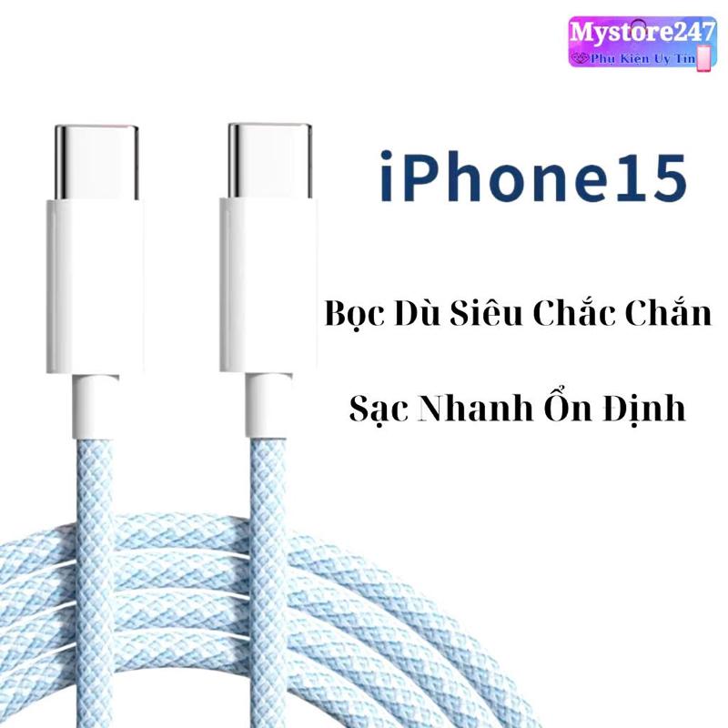 Product Introduction of Cáp Sạc Nhanh 20W Bọc Dù 2 Đầu Type C Cho IPhone 15 và 16 12