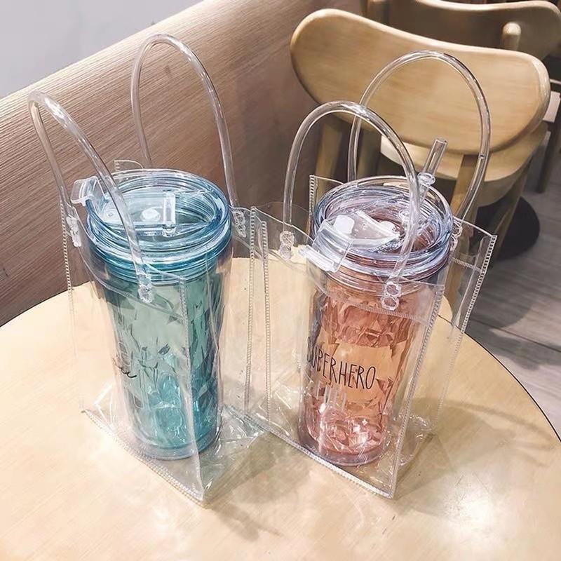  Túi đựnġ Bình Giữ Nhiệt Trong Suốt Túi đựnġ Ly Giữ Nhiệt Cốc Nước túi đựnġ bình xᶖnh xắn 