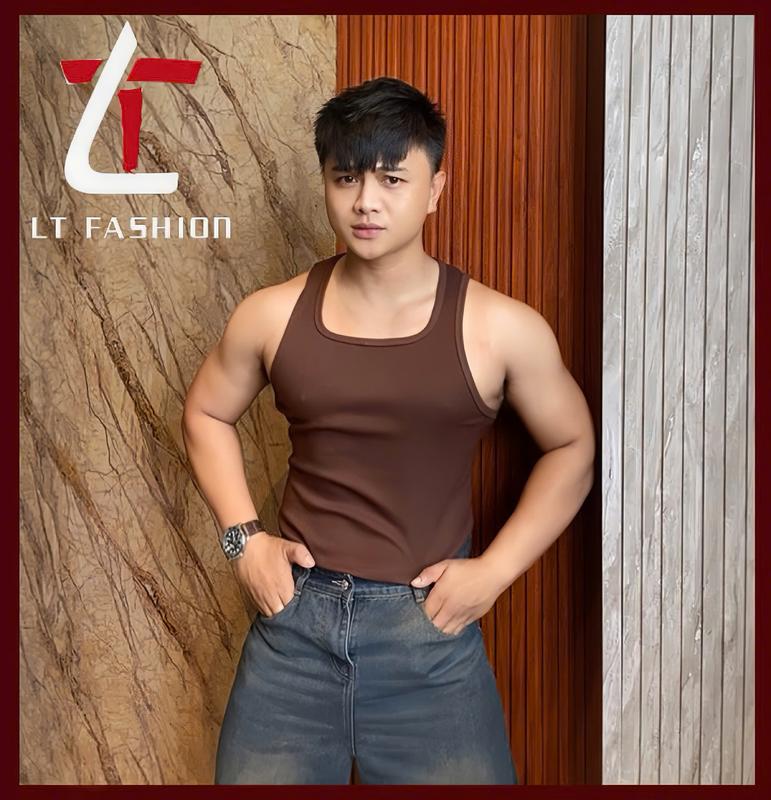 Áo cổ vuông ba lỗ tanktop tán vai to form body ôm tôn dáng thun gân dày cao cấp giữ form lâu dài Nam Menswear