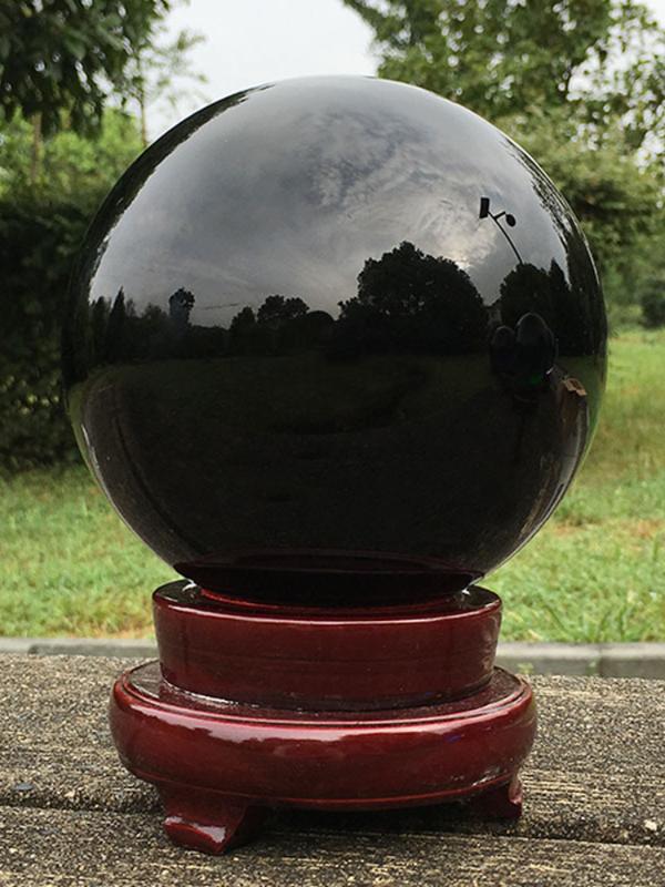 Product Introduction of Sfera Obsidian Hitam, Bola Kristal Besar, Batu Penyembuh, Tersedia dalam 30 / 40 / 50mm, Kaca Hiasan Kristal Obsidian, Sesuai untuk Hiasan Rumah 5