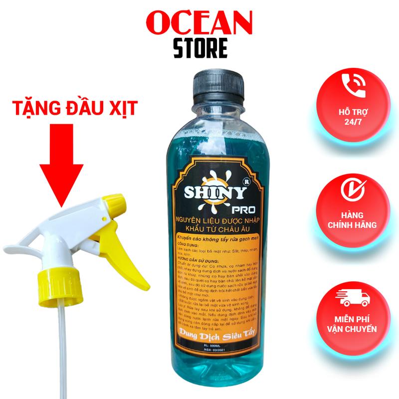 Tặng đầu xịt dung dịch rửa xe shiny pro 500ml tẩy rỉ sét lốc máy Nước Rửa Xe